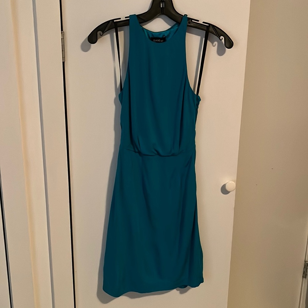 Bebe Blue Open Back Dress